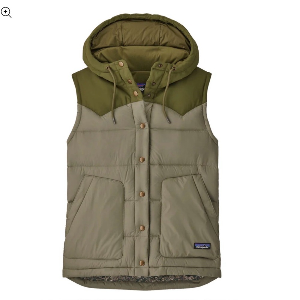 Patagonia Women's Bivy Hooded Vest in a green and grey colorway - XS - Picture 5 of 5